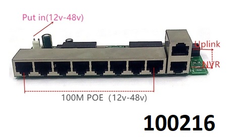 Switch 100Mbit s POE 8 port pasivn 12-24V-48V + 2x uplink - Kliknutm na obrzek zavete
